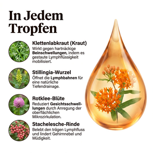 Lymphdrainage - Kräutertropfen für ein leichtes Körpergefühl