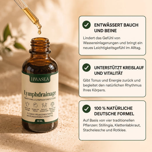 Lymphdrainage - Kräutertropfen für ein leichtes Körpergefühl